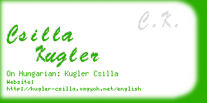csilla kugler business card